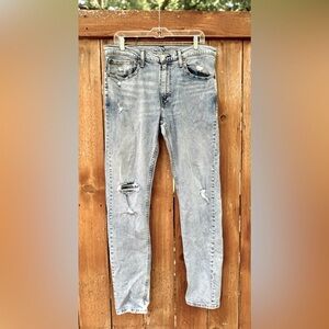 Levi's 512 Slim Taper Fit Flex Distressed Light Wash Jeans Mens W34 L34